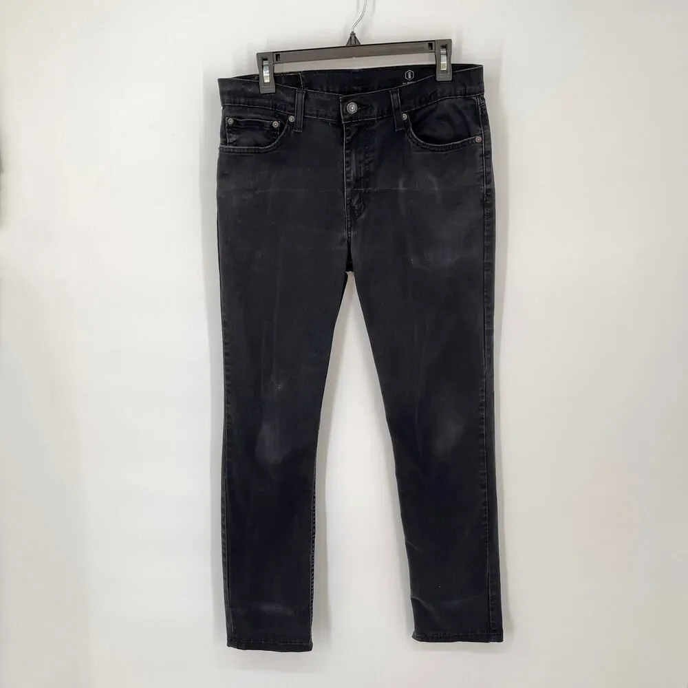 Levi's 511 All Seasons Tech Slim Fit Denim Jeans Men's Sz 33 Black Stretch